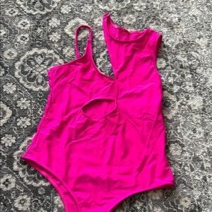 Vibrant Pink Cutout Swimsuit